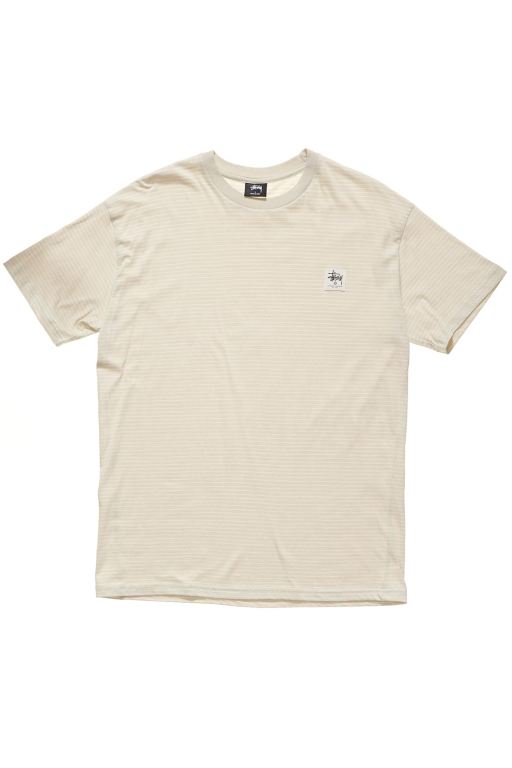 Stussy Mens Work Stripe SS T Shirt Brown - ORIFC6850